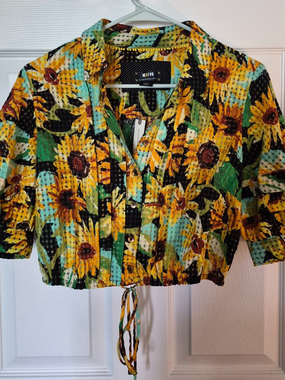 Maeve by Anthropologie Women's Sunflowers Blouse Size S NWT